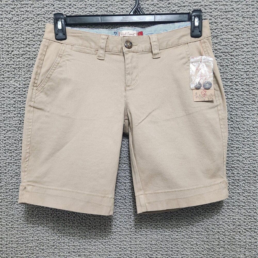 NWT RED CAMEL Girls Khaki Bermuda Chino Shorts Size 5